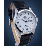 ORIENT TRI STAR FAB0B004W9 BLACK LEATHER MEN'S WATCH