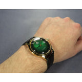 ORIENT FAC08002F0 GREEN DIAL BROWN LEATHER MEN'S WATCH