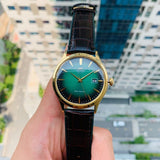 ORIENT FAC08002F0 GREEN DIAL BROWN LEATHER MEN'S WATCH