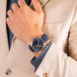 Orient Open Heart Blue Leather Strap Men Watch FAG00004D0