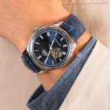 Orient Open Heart Blue Leather Strap Men Watch FAG00004D0
