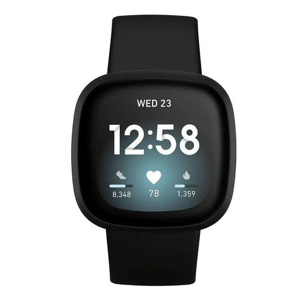 Fitbit Versa 3 Black Black Silicone Strap Unisex Smartwatch FB511BKBK-FRCJK