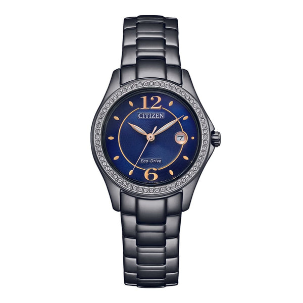Citizen Eco-Drive Black Stainless Steel Women Watch FE1255-84L