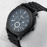 Fossil Chronograph Black Dial And Stainless Steel Strap Men Watch FS4487