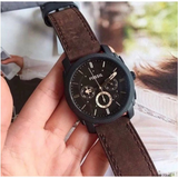 Fossil Machine Mid-Size Chronograph Brown Leather Men's Watch FS4656