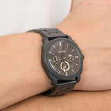 FOSSIL MACHINE MID-SIZE CHRONOGRAPH BLACK STAINLESS STEEL FS4682IE MEN'S WATCH