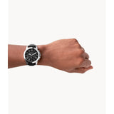 FOSSIL FS4812 CHRONOGRAPH BLACK LEATHER MEN WATCH