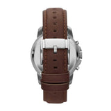FOSSIL GRANT CHRONOGRAPH SILVER STAINLESS STEEL FS4813 BROWN LEATHER STRAP MEN'S WATCH - H2 Hub Watches