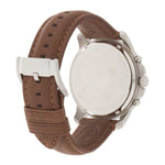 FOSSIL GRANT CHRONOGRAPH SILVER STAINLESS STEEL FS4813 BROWN LEATHER STRAP MEN'S WATCH - H2 Hub Watches
