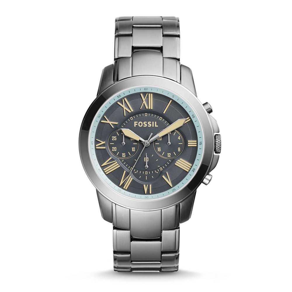 FOSSIL GRANT CHRONOGRAPH SILVER STAINLESS STEEL FS5185 MEN'S WATCH - H2 Hub Watches
