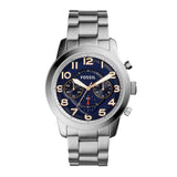 FOSSIL PILOT CHRONOGRAPH SILVER STAINLESS STEEL FS5203 MEN'S WATCH - H2 Hub Watches