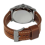 FOSSIL MACHINE CHRONOGRAPH BLACK STAINLESS STEEL FS5215 BROWN LEATHER STRAP MEN'S WATCH - H2 Hub Watches
