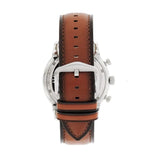 FOSSIL TOWNSMAN CHRONOGRAPH SILVER STAINLESS STEEL FS5279 BROWN LEATHER STRAP MEN'S WATCH