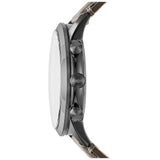 FOSSIL TOWNSMAN CHRONOGRAPH BLACK STAINLESS STEEL FS5378 BROWN LEATHER STRAP MEN'S WATCH