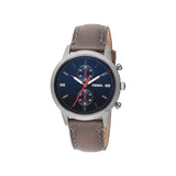 FOSSIL TOWNSMAN CHRONOGRAPH BLACK STAINLESS STEEL FS5378 BROWN LEATHER STRAP MEN'S WATCH