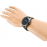 FOSSIL TOWNSMAN CHRONOGRAPH BLACK STAINLESS STEEL FS5378 BROWN LEATHER STRAP MEN'S WATCH