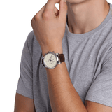 FOSSIL NEUTRA CHRONOGRAPH SILVER STAINLESS STEEL FS5380P BROWN LEATHER STRAP MEN'S WATCH