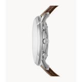 FOSSIL NEUTRA CHRONOGRAPH SILVER STAINLESS STEEL FS5380P BROWN LEATHER STRAP MEN'S WATCH