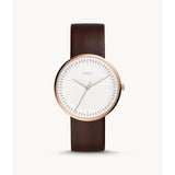 FOSSIL FS5472 THE ESSENTIAL ROSE GOLD ROUND BROWN LEATHER MEN'S WATCH
