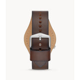 FOSSIL FS5510 BARSTOW ROUND CREAM DIAL BROWN LEATHER MEN'S WATCH