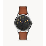 FOSSIL FS5590 FORRESTER SILVER ROUND BROWN LEATHER MEN'S WATCH