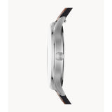 FOSSIL FS5590 FORRESTER SILVER ROUND BROWN LEATHER MEN'S WATCH