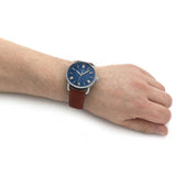 FOSSIL COPELAND FS5661 BROWN LEATHER MEN WATCH