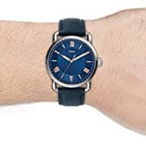 FOSSIL FS5662 THREE HAND BLUE DIAL NAVY LEATHER MEN'S WATCH