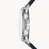 FOSSIL FS5662 THREE HAND BLUE DIAL NAVY LEATHER MEN'S WATCH