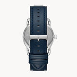 FOSSIL FS5662 THREE HAND BLUE DIAL NAVY LEATHER MEN'S WATCH