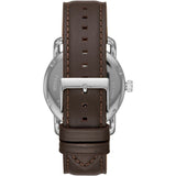 FOSSIL FS5663 COPELAND SILVER ROUND THREE HAND BROWN LEATHER MEN'S WATCH