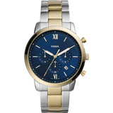 FOSSIL FS5706 NEUTRA CHRONOGRAPH BLUE DIAL TWO-TONE STAINLESS STEEL MEN'S WATCH