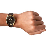 Fossil Black Dial And Brown Leather Strap Women Watch FS5756