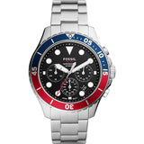 FOSSIL FS5767 BLACK DIAL STAINLESS STEEL MEN'S WATCH