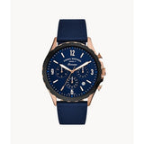FOSSIL FORRESTER FS5814 CHRONOGRAPH NAVY LEATHER MEN'S WATCH