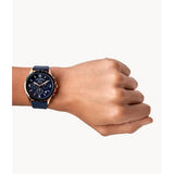 FOSSIL FORRESTER FS5814 CHRONOGRAPH NAVY LEATHER MEN'S WATCH