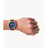 FOSSIL FS5832 RETRO PILOT CHRONOGRAPH BROWN LEATHER MEN'S WATCH
