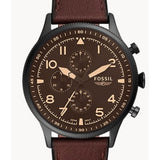 FOSSIL FS5833 RETRO PILOT CHRONOGRAPH DARK BROWN LEATHER WATCH