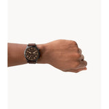 FOSSIL FS5833 RETRO PILOT CHRONOGRAPH DARK BROWN LEATHER WATCH