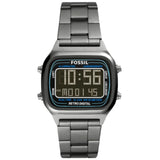 FOSSIL RETRO DIGITAL FS5846 GRAY STAINLESS STEEL MEN WATCH