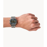 FOSSIL RETRO DIGITAL FS5846 GRAY STAINLESS STEEL MEN WATCH