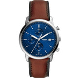 FOSSIL FS5850 MINIMALIST CHRONOGRAPH LUGGAGE ECO LEATHER WATCH