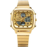 FOSSIL FS5889 RETRO ANALOG-DIGITAL GOLD-TONE STAINLESS MEN'S WATCH