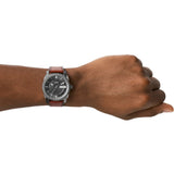 FOSSIL FS5900 MACHINE THREE-HAND DATE BROWN LEATHER MEN'S WATCH