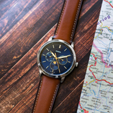 FOSSIL NEUTRA FS5903 BROWN  LEATHER MEN WATCH