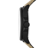 Fossil Black Dial And Brown Nylon Strap Men Watch FS5917