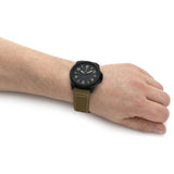 Fossil Black Dial And Brown Nylon Strap Men Watch FS5917