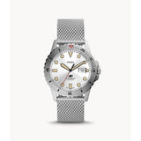 Fossil Silver Dial And Milanes Stainless Steel  Men Watch FS5948