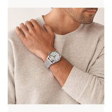 Fossil Silver Dial And Milanes Stainless Steel  Men Watch FS5948