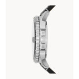 Fossil Blue Dial Black Leather Strap Men Watch FS5960P